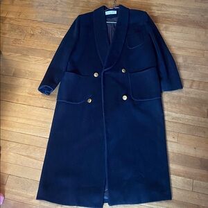 Vintage 70’s Christian Dior wool navy trench coat size 10